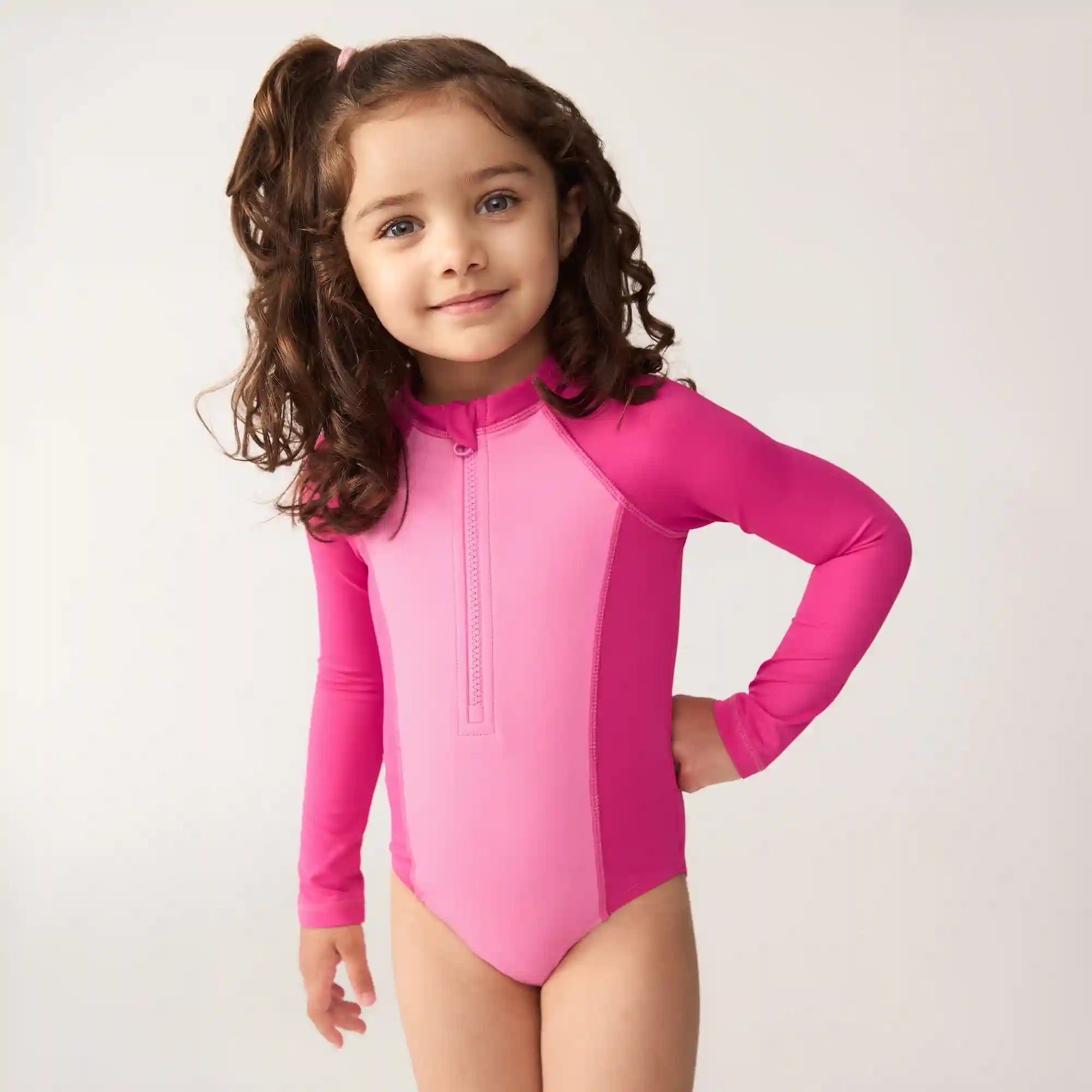 Toddler Girls' Rash Guard Swimsuit