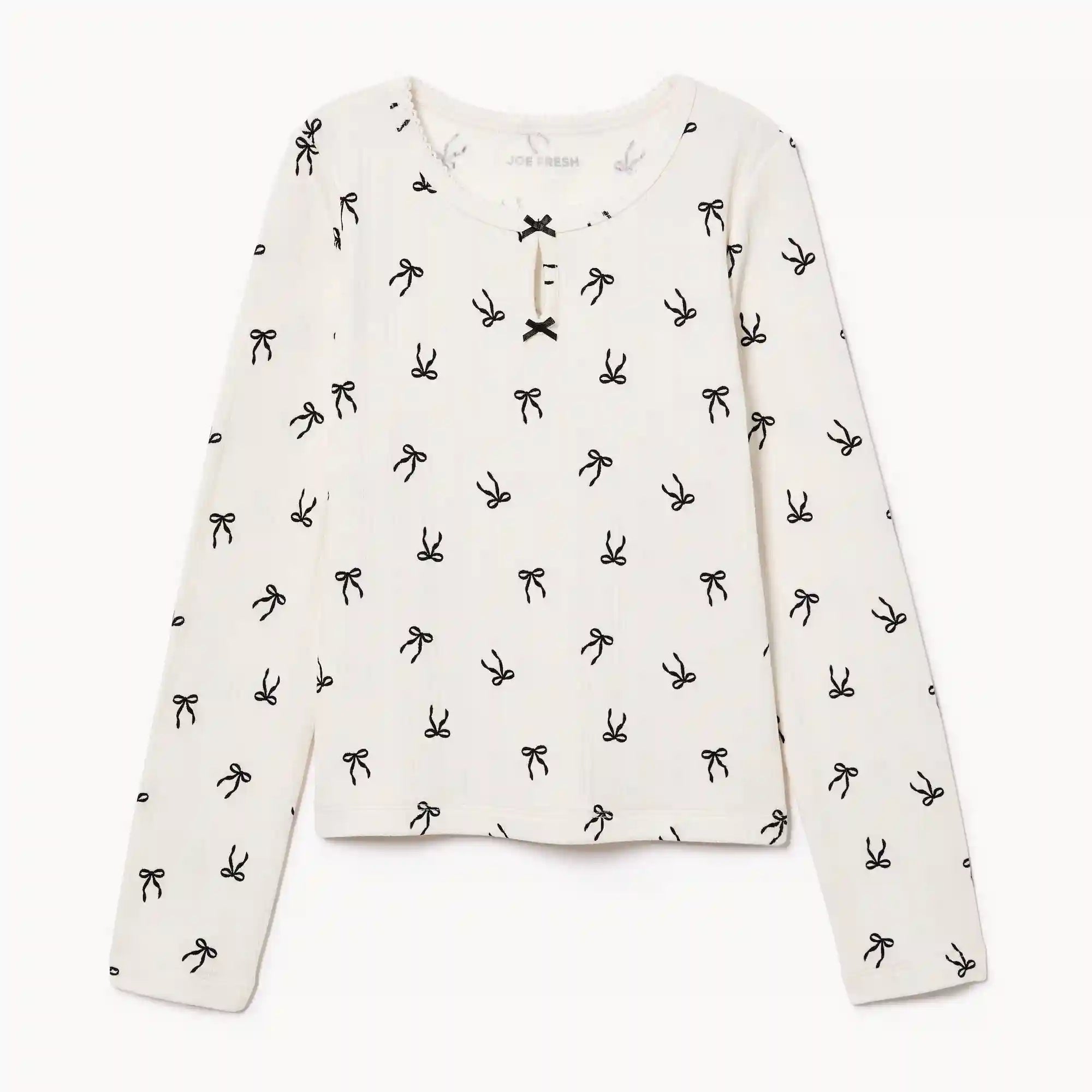 Kid Girls' Pointelle Long Sleeve Top