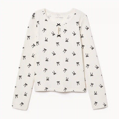 Kid Girls' Pointelle Long Sleeve Top