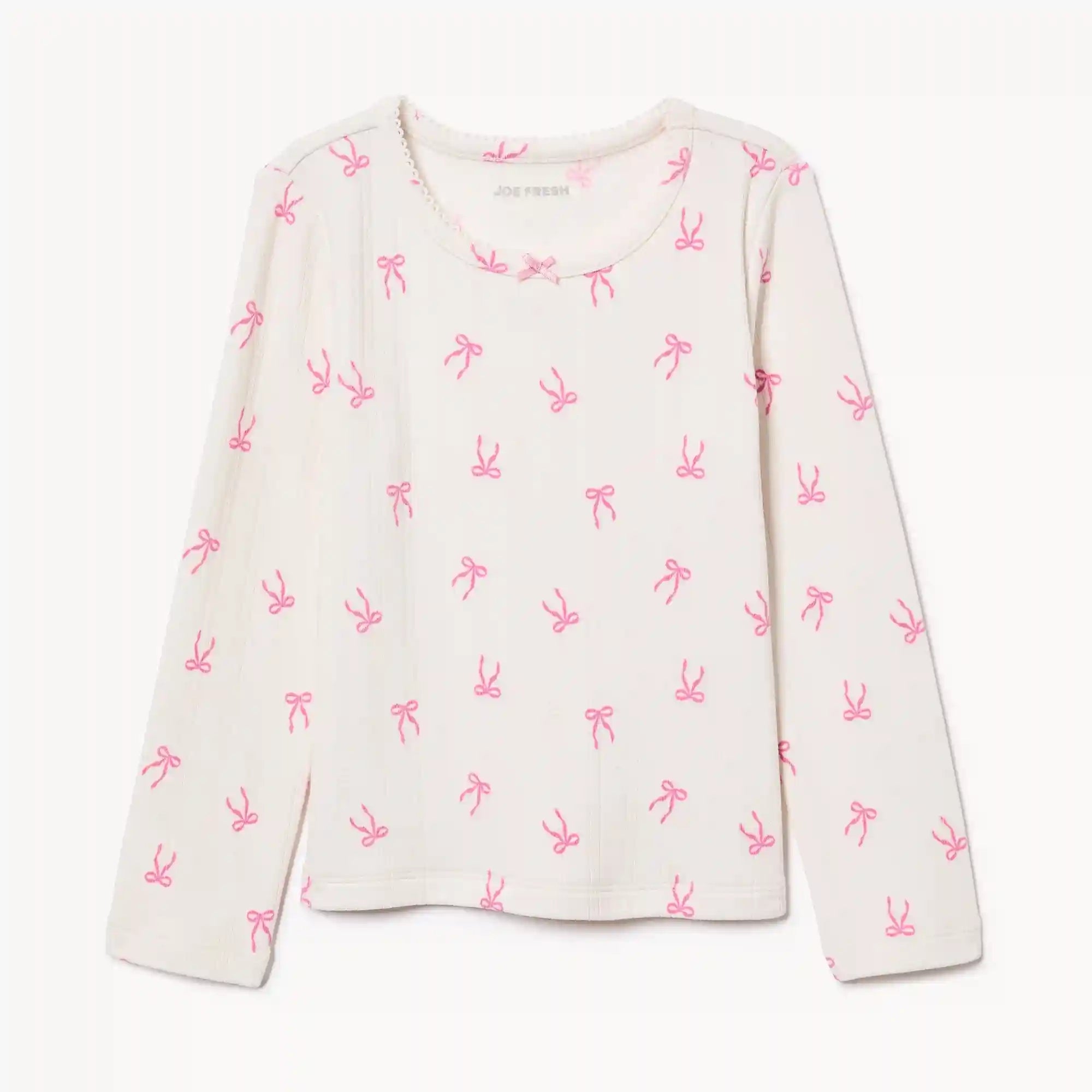 Toddler Girls' Pointelle Long Sleeve Top