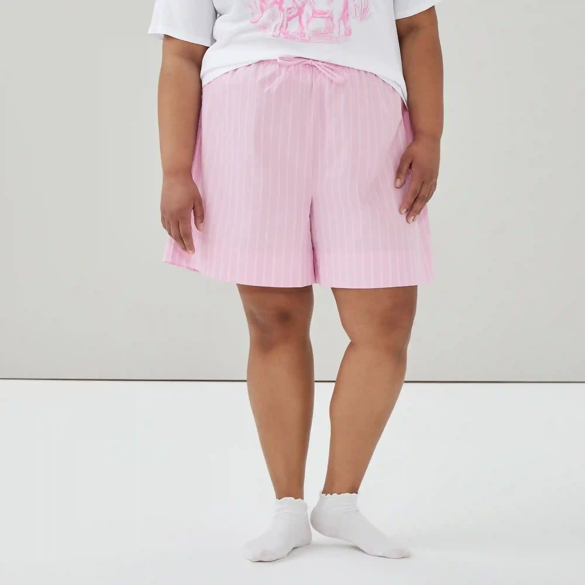 Women+ Cotton Striped Sleep Short