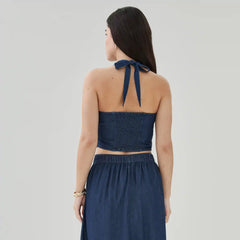 Denim Halter Vest