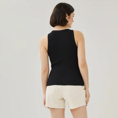 Embroidered Ribbed Tank