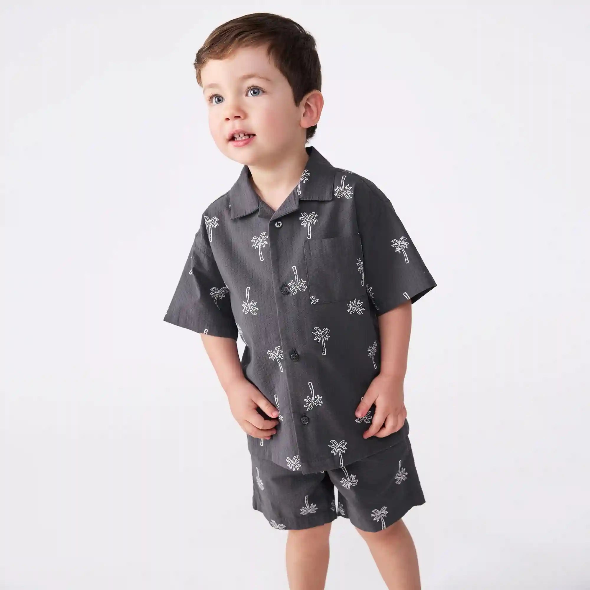 Toddler Boys' Printed Seersucker 2-Piece Set