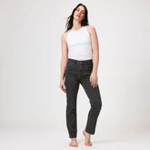 Black Wash Slim Straight Jean