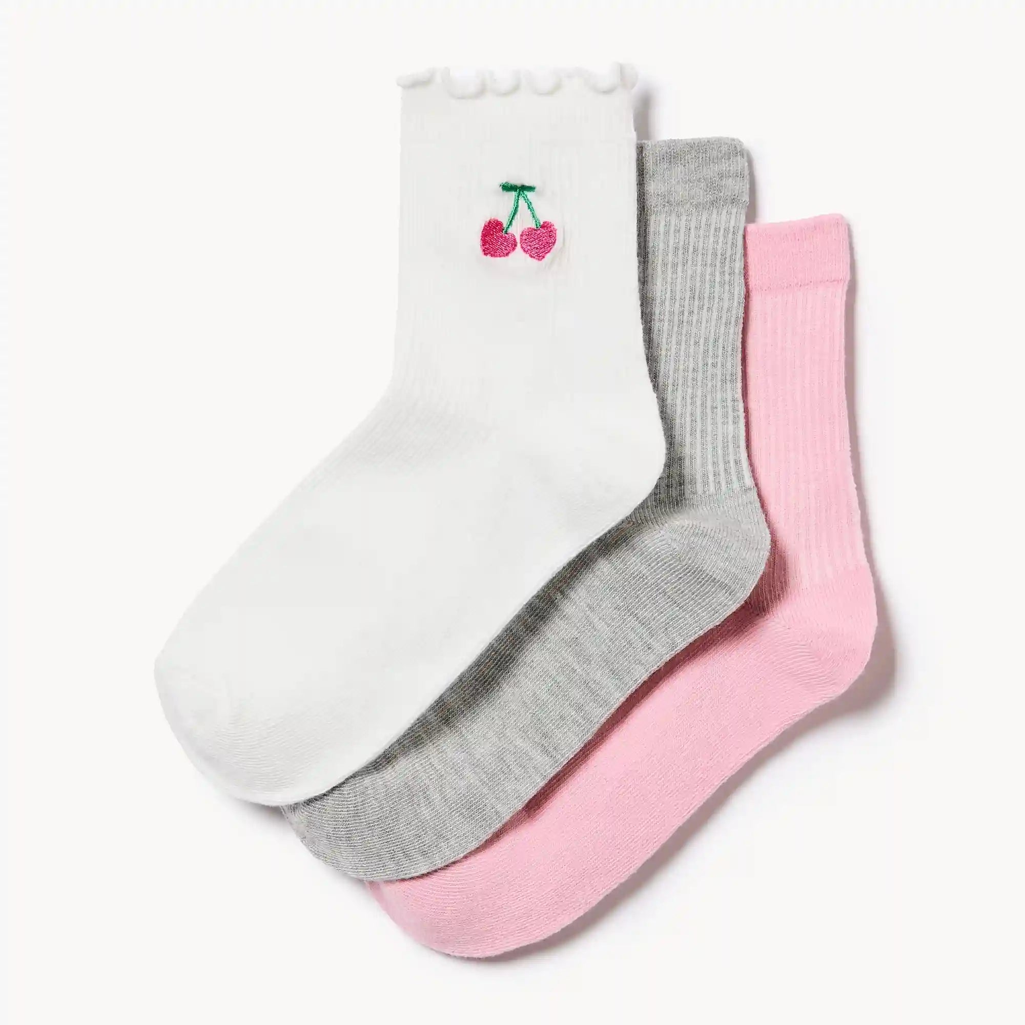 Kid Girls' 3-Pack Mid-Crew Socks