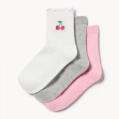 Kid Girls' 3-Pack Mid-Crew Socks