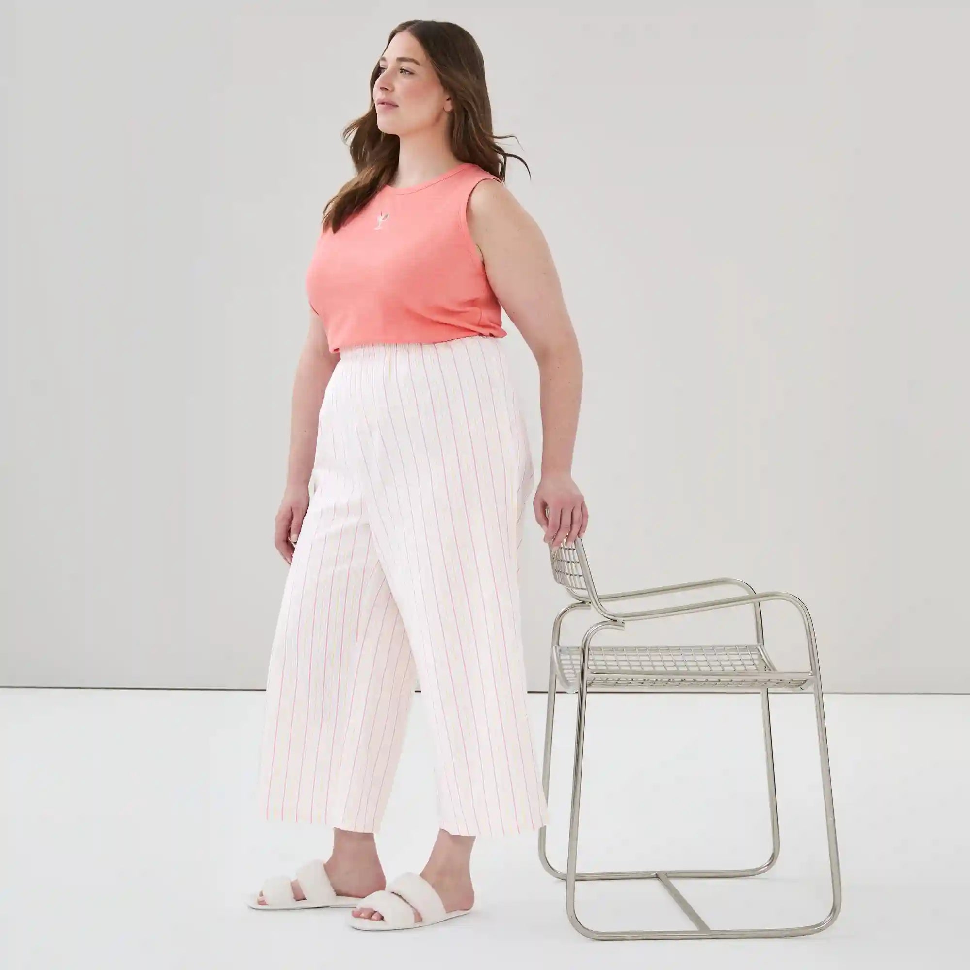 Women+ Seersucker Cropped Sleep Pant