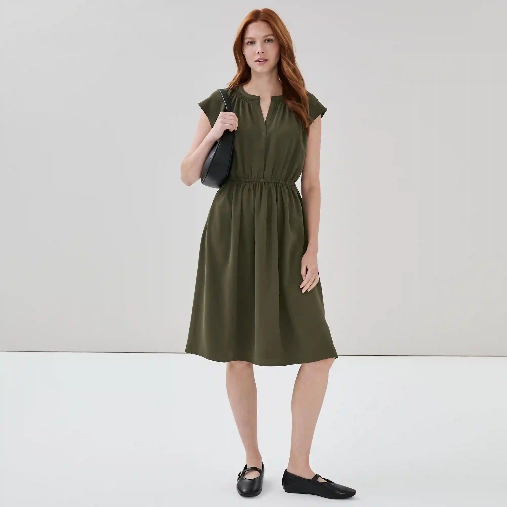 Crepe Short Sleeve Dress