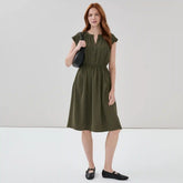 Crepe Short Sleeve Dress