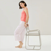 Seersucker Cropped Sleep Pant