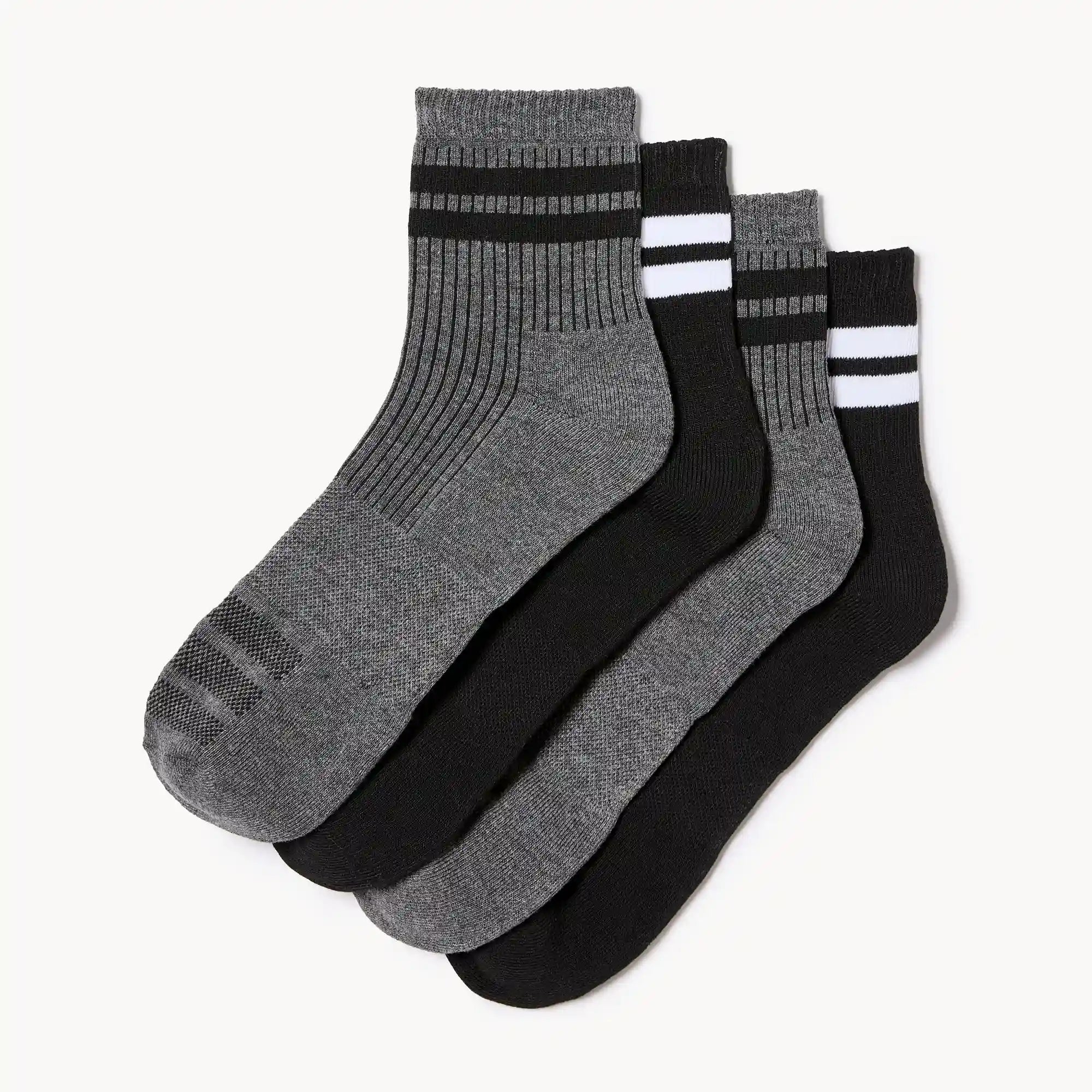 Men's 4-Pack Quarter-Crew Socks