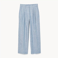 Linen Blend Pleated Trouser