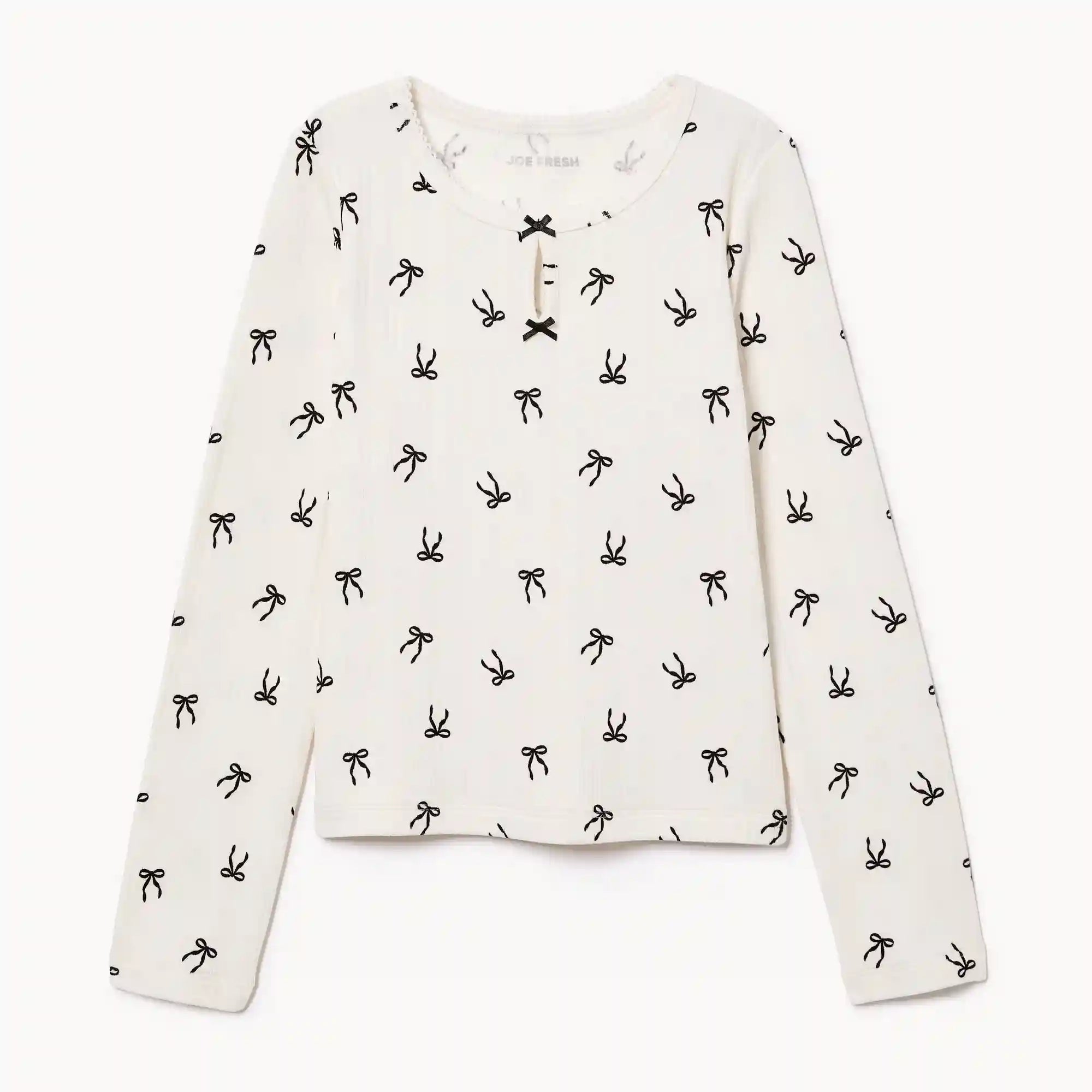 Kid Girls' Pointelle Long Sleeve Top
