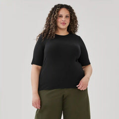 Women+ Ribbed Quarter Sleeve T-Shirt