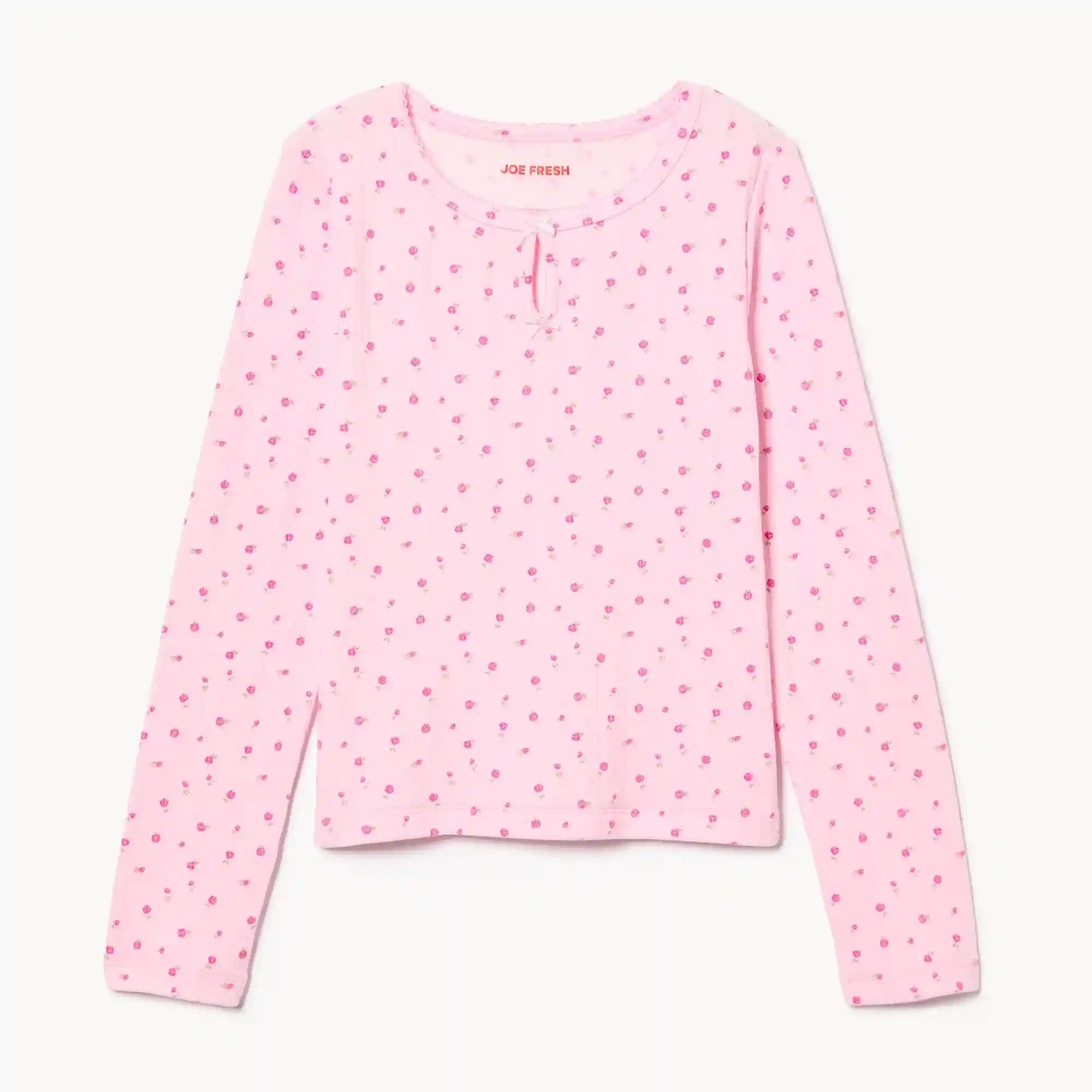 Kid Girls' Pointelle Long Sleeve Top