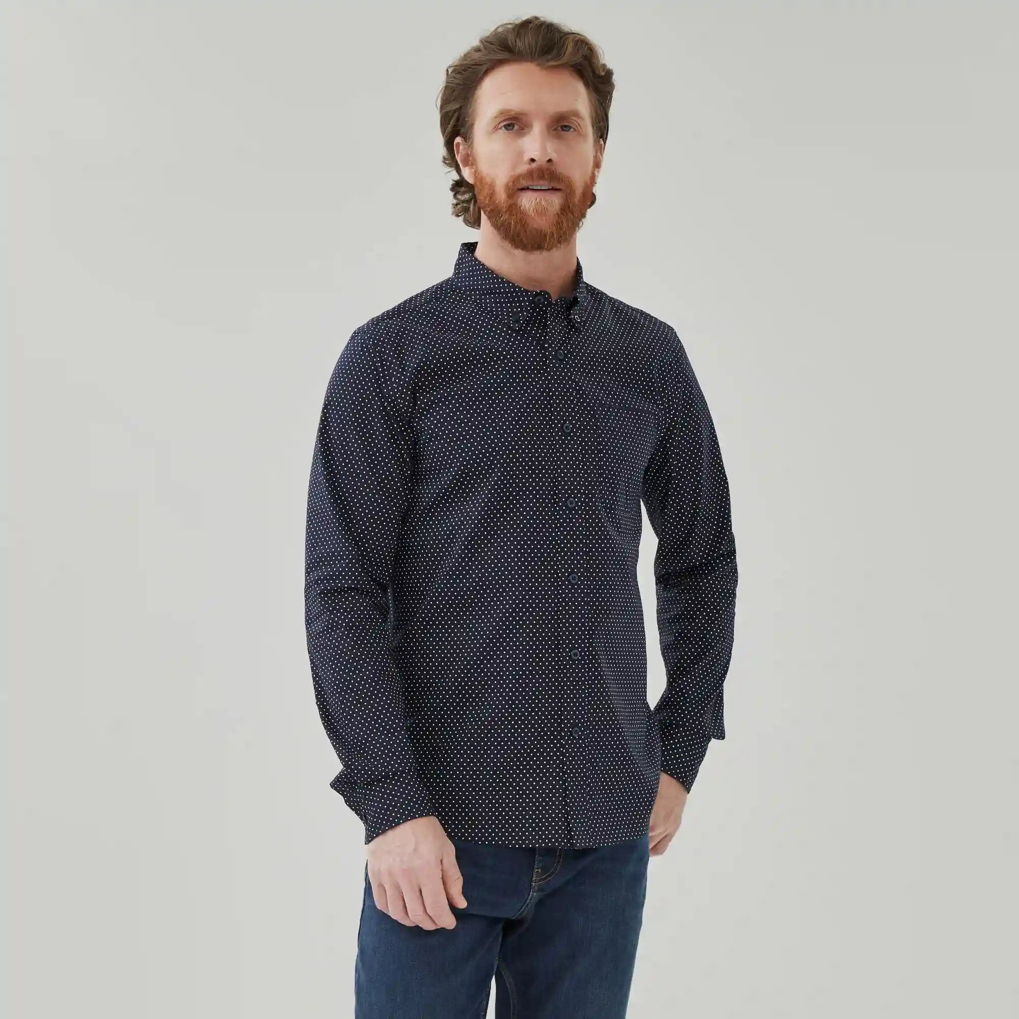 Men's Flex Printed Button-Down Shirt