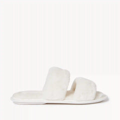Faux Fur Double Strap Slippers