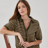 Striped Polo Cardigan