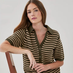 Striped Polo Cardigan