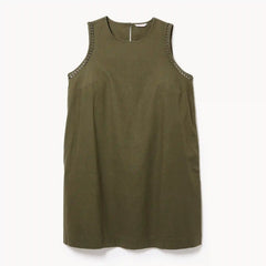 Women+ Linen Cotton Midi Shift Dress