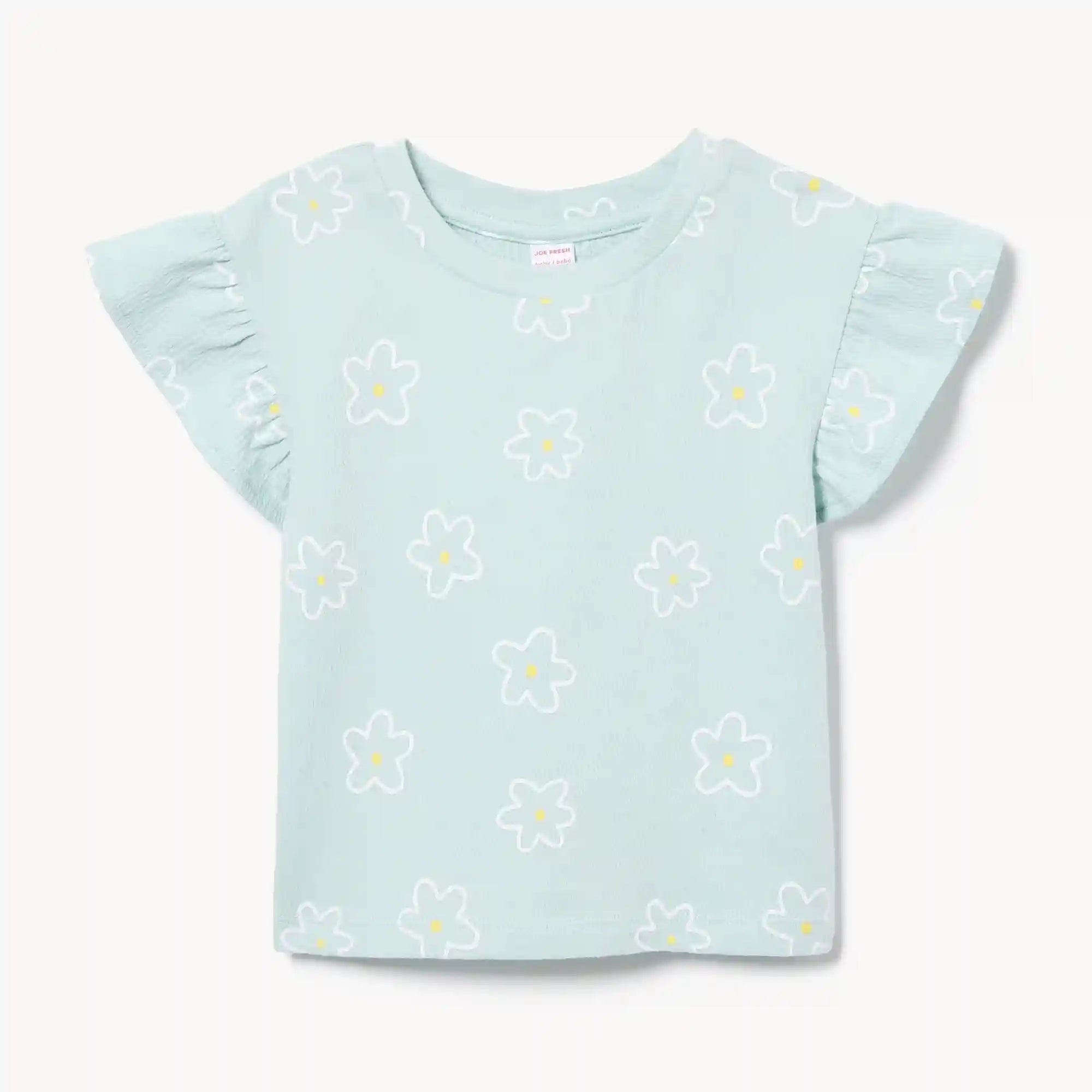 Baby Girls' Printed Flutter Sleeve T-Shirt