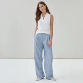 Linen Blend Pleated Trouser