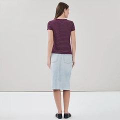 Short Sleeve Striped Cardigan