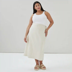 Women+ Linen Cotton Wrap Maxi Skirt