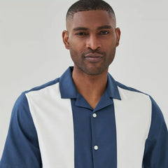 Men's Colour-Block Bowling Shirt