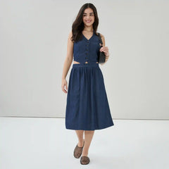 Denim Halter Vest