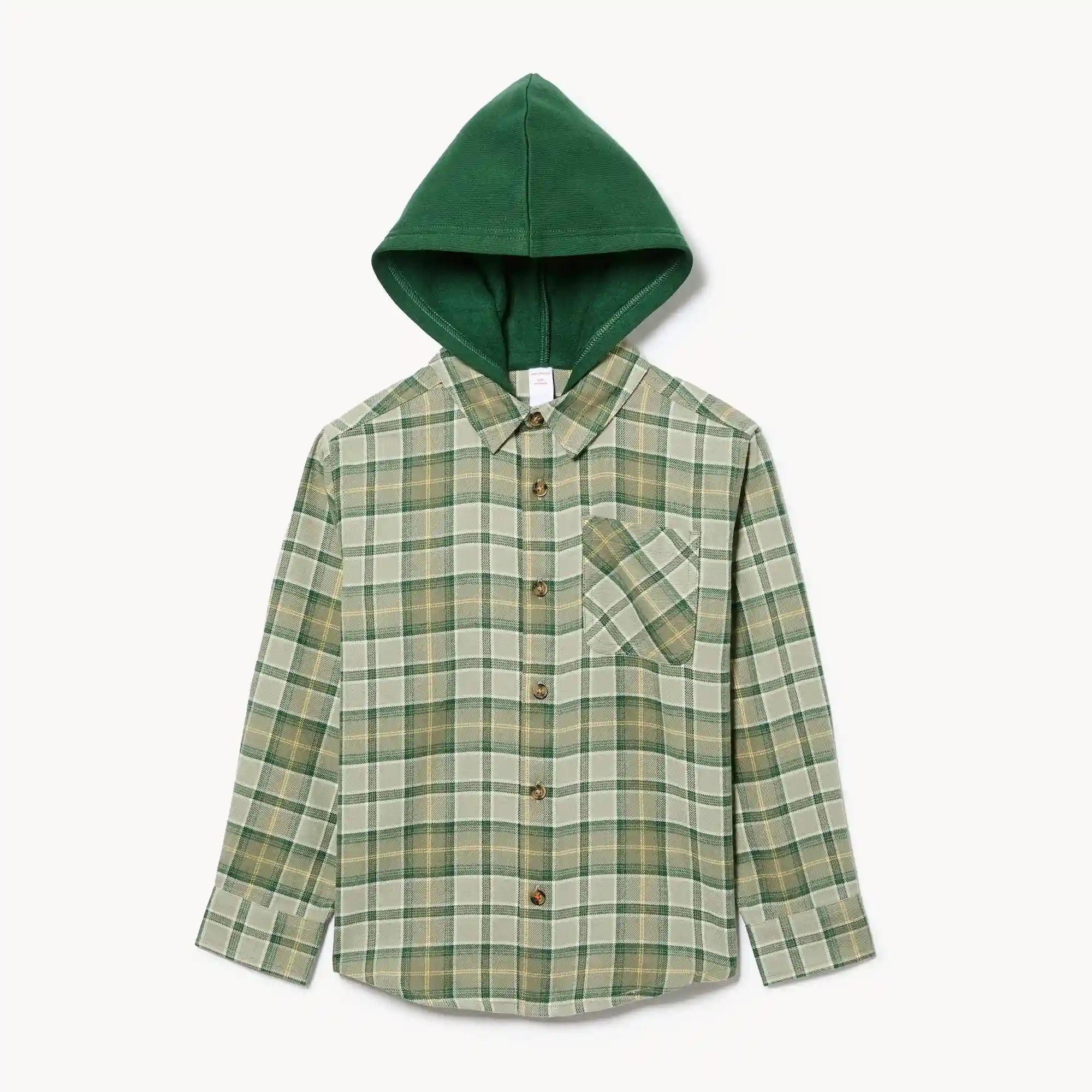 Kid Boys' Flannel Hooded Shirt