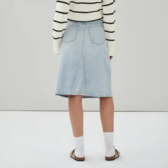 Light Wash Midi Skirt