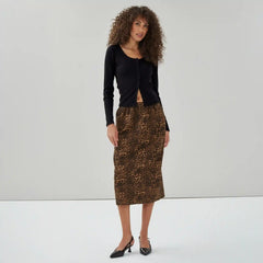 Printed Midi Skirt