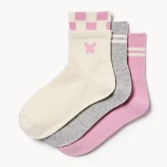 Kid Girls' 3-Pack Mid-Crew Socks