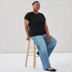 Women+ Slim-Fit Ribbed T-Shirt