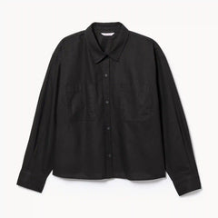 Women+ Linen Cotton Cropped Long Sleeve Shirt