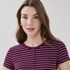 Short Sleeve Striped Cardigan