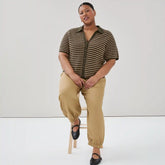 Women+ Striped Polo Cardigan