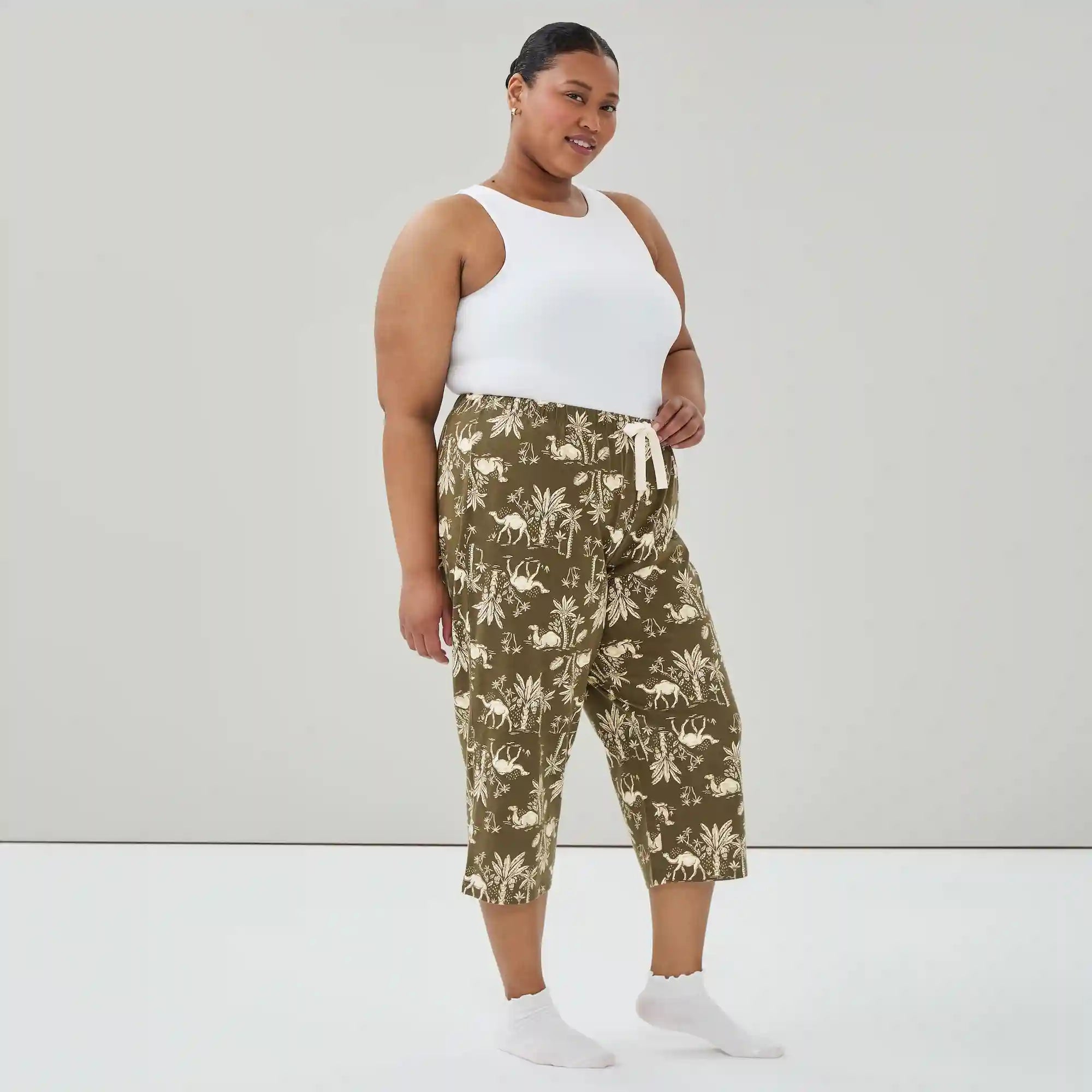Women+ Printed Cropped Sleep Pant