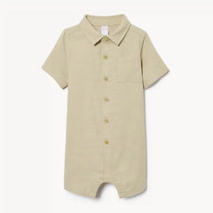 Baby Boys' Spread Collar Romper