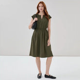 Crepe Short Sleeve Dress
