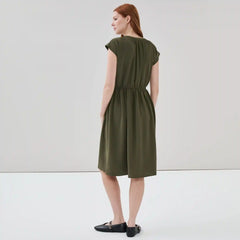 Crepe Short Sleeve Dress