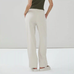 Linen Blend Pleated Trouser