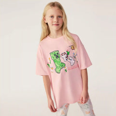 Kid Girls' Minecraft Drop Shoulder T-Shirt