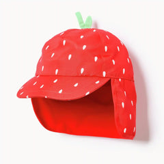 Toddler Girls' Strawberry Swim Neck Flap Hat