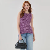Printed Boat Neck Top