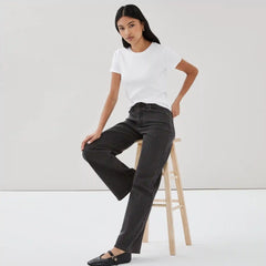 Black Wash Wide Leg Jean