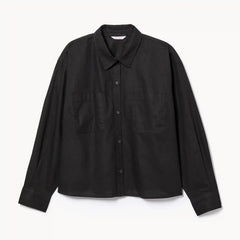 Women+ Linen Cotton Cropped Long Sleeve Shirt