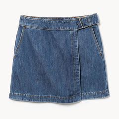 Denim Wrap Mini Skirt